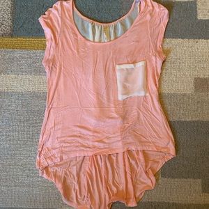 Pink blouse with sheer insert